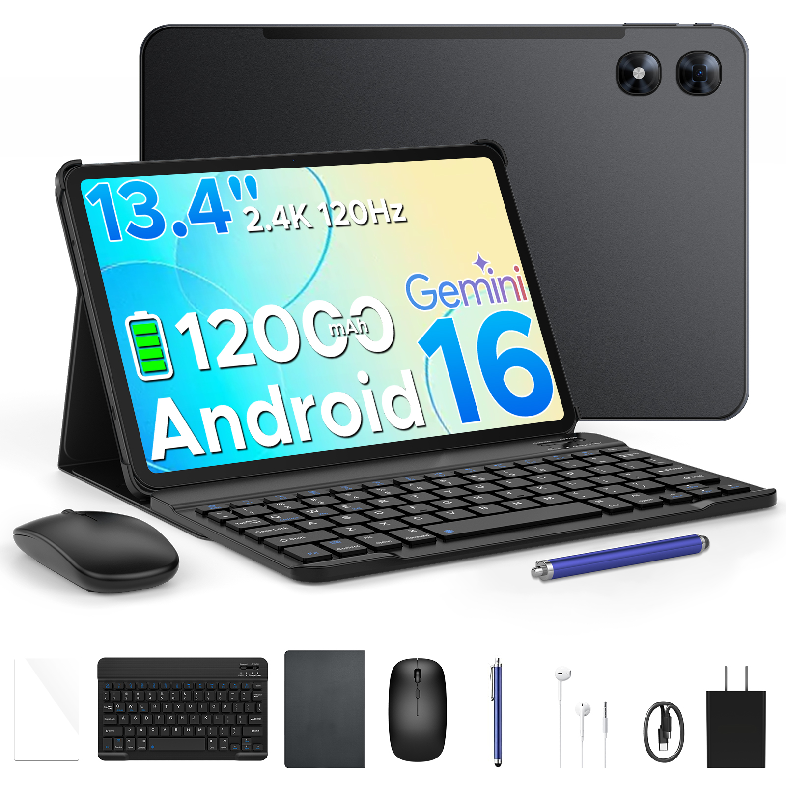 【50%OFFクーポン対象】P13 Pro Android16 タブレット 13.4インチ Wi-Fiモデル Gemini AI 48GB+256GB 2TB拡張 T7280 8コア 120Hz 2.4K 12000mAh Widevine L1 |  | 01