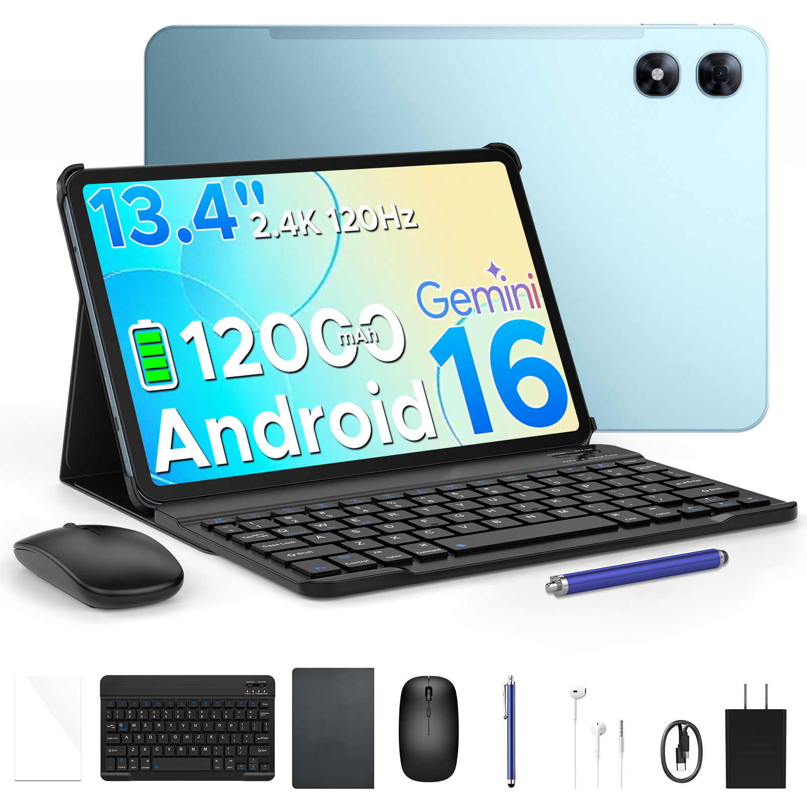 【50%OFFクーポン対象】P13 Pro Android16 タブレット 13.4インチ Wi-Fiモデル Gemini AI 48GB+256GB 2TB拡張 T7280 8コア 120Hz 2.4K 12000mAh Widevine L1 |  | 03