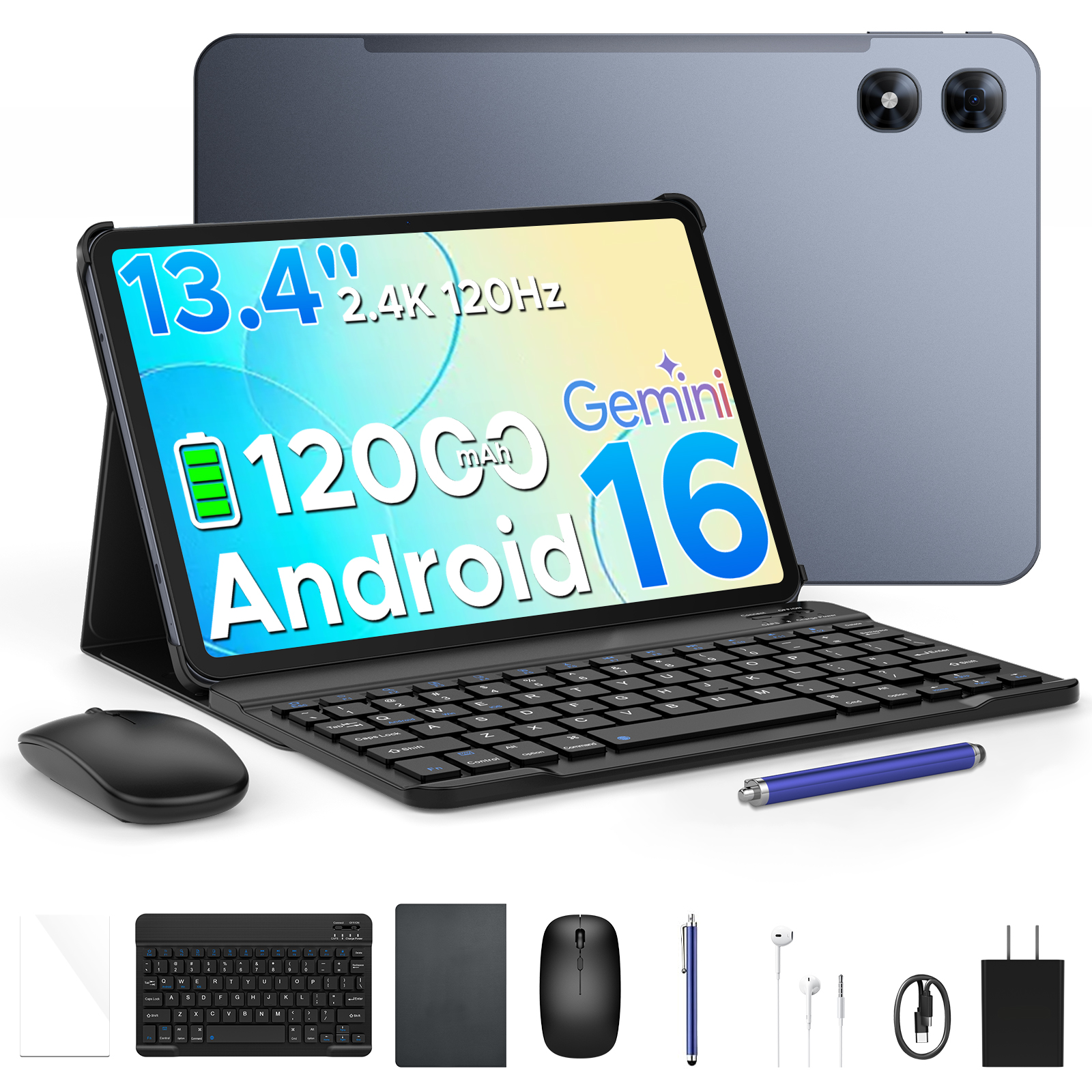 【50%OFFクーポン対象】P13 Pro Android16 タブレット 13.4インチ Wi-Fiモデル Gemini AI 48GB+256GB 2TB拡張 T7280 8コア 120Hz 2.4K 12000mAh Widevine L1 |  | 02