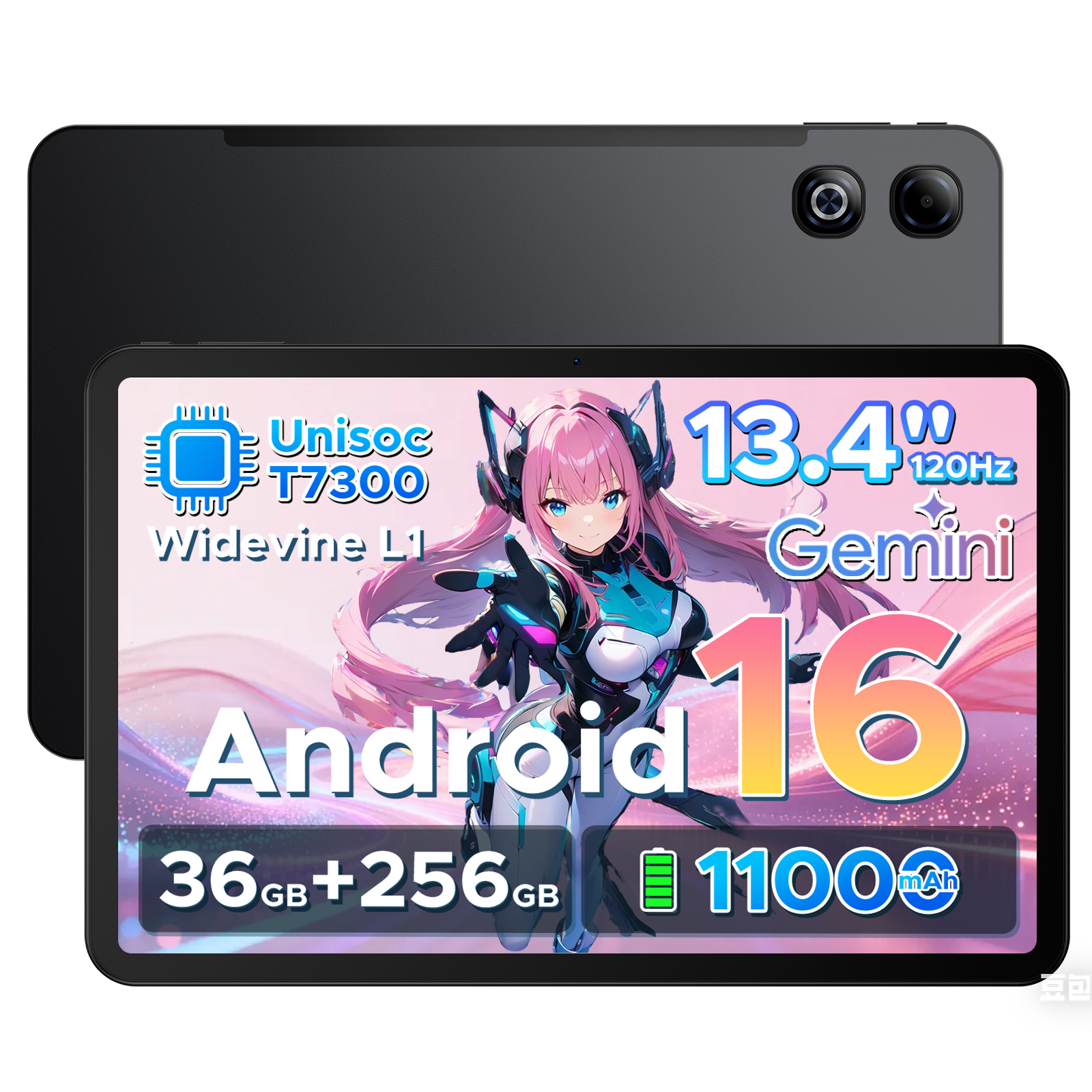 【30%OFF割引】Android16 タブレット U13 Pro 13インチ Wi-Fiモデル Gemini AI 36GB+256GB 2TB拡張 120Hz Widevine L1 11000mAhバッテリー Netflix対応 顔認証 |  | 01