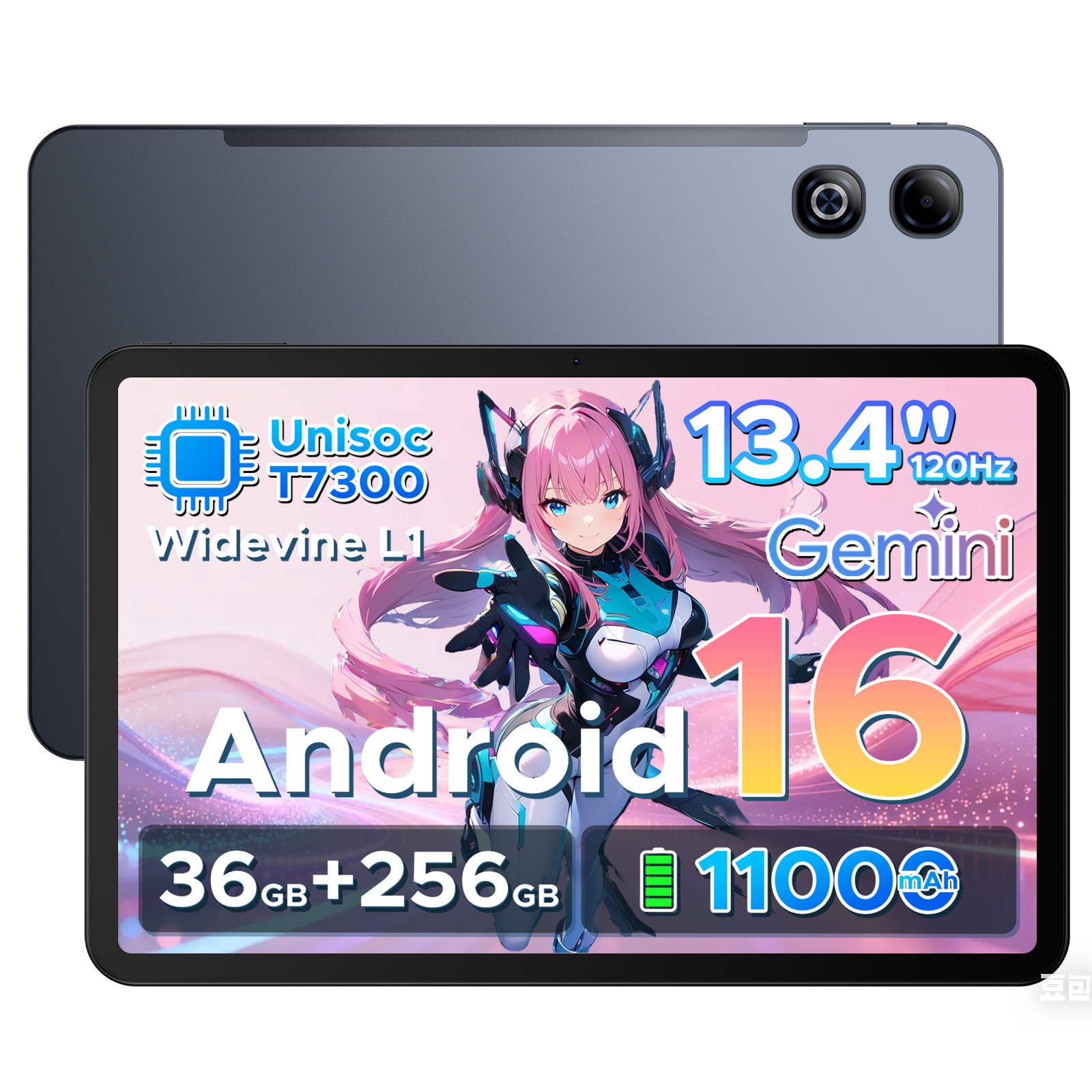 【30%OFF割引】Android16 タブレット U13 Pro 13インチ Wi-Fiモデル Gemini AI 36GB+256GB 2TB拡張 120Hz Widevine L1 11000mAhバッテリー Netflix対応 顔認証 |  | 02