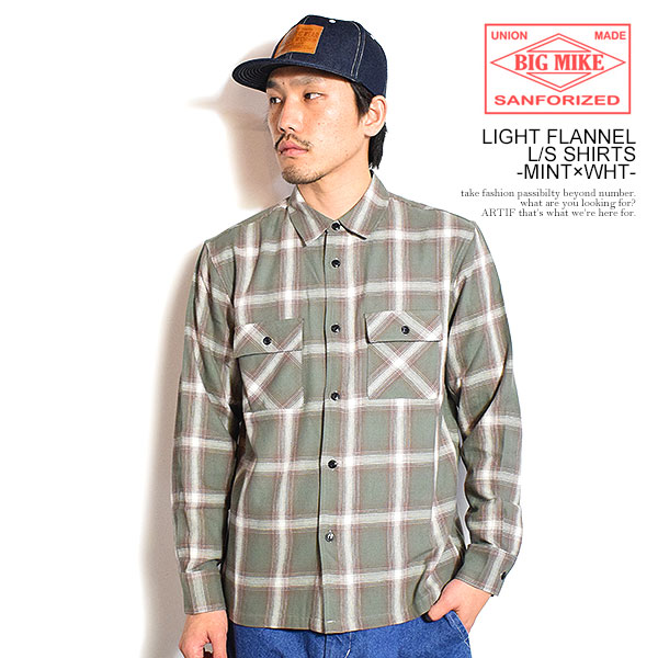 70s BIG MIKE 長袖ネルシャツ Mサイズ BIG MIKE（ビッグマイク） シャツ BIG MIKE LIGHT FLANNEL L/S SHIRTS