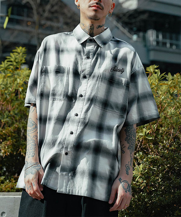 サブサエティ シャツ SUBCIETY OMBRE CHECK SHIRT subciety