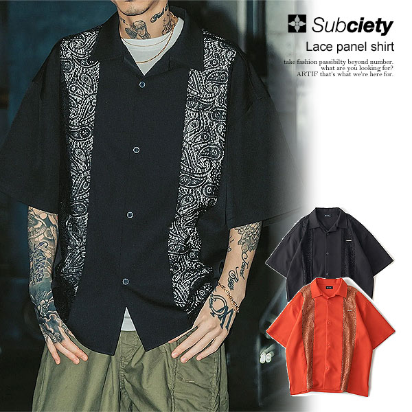 SUBCIETY サブサエティー フラワーパターンシャツ オープンカラーシャツ SUBCIETY サブサエティー フラワーパターンシャツ オープン