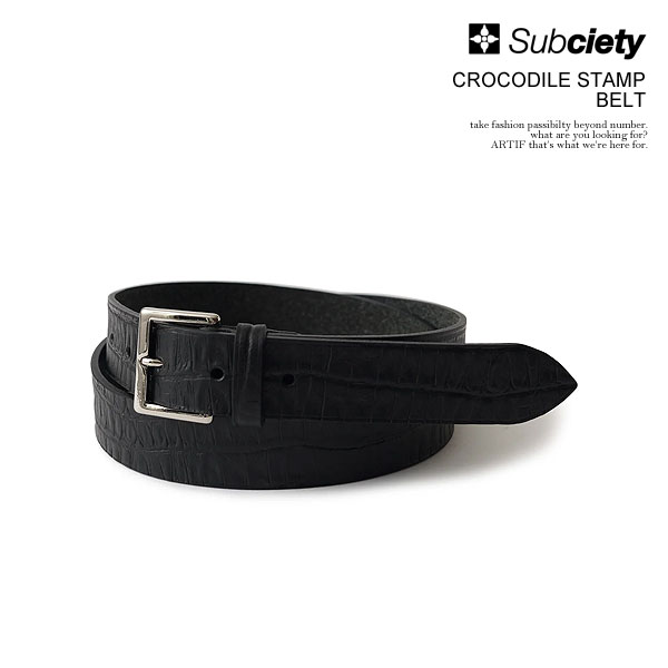 SUBCIETY サブサエティ CROCODILE STAMP BELT subciety メンズ ベルト レザーベルト 牛革 送料無料 ストリート atfacc Subciety（サブサエティ） ベルト SUBCIETY CROCODILE STAMP BELT
