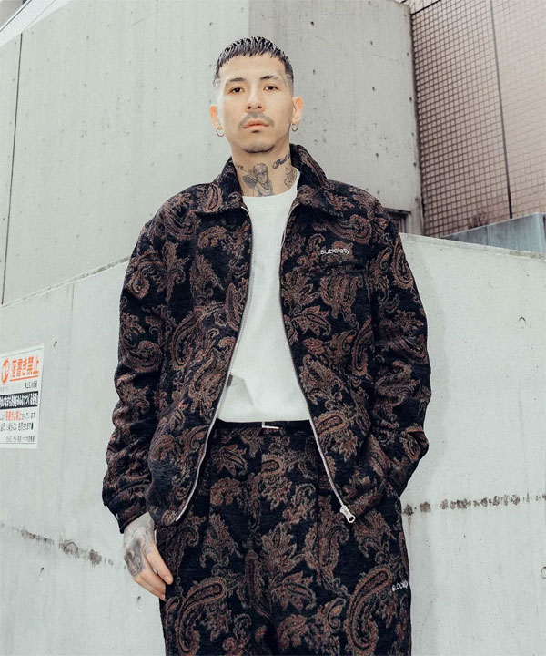 SUBCIETY サブサエティ Chenille sports jkt subciety メンズ ジャケット スポーツジャケット 中綿ジャケット ペイズリー柄 atfjkt Subciety（サブサエティ） ジャケット SUBCIETY Chenille sports jkt