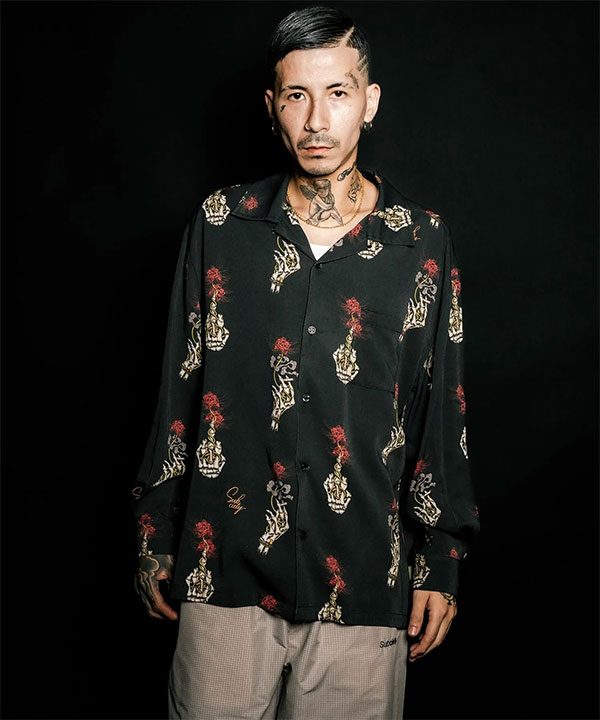 Subciety（サブサエティ） シャツ SUBCIETY Spider lily aloha shirt