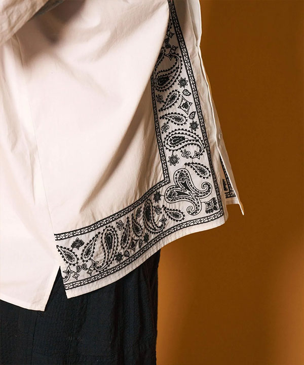 Subciety（サブサエティ） シャツ SUBCIETY Embroidery bandanna shirt