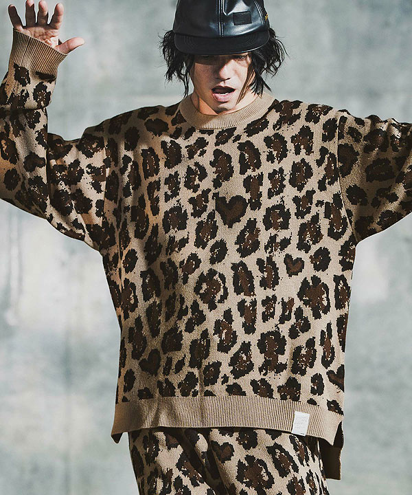 2025 秋冬 2nd 先行予約 11月上旬〜中旬入荷予定 GLIMCLAP グリムクラップ Illusionism Leopard Pattern Knitpants メンズ atfpts GLIMCLAP 2025 秋冬 2nd 先行予約 11月上旬〜中旬入荷予定 グリム