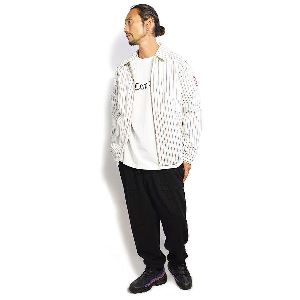 クックマン ジャケット COOKMAN Delivery Jacket EX Warm Pabst Stripe White -WHITE- メンズ デリバリージャケット 中綿ジャケット