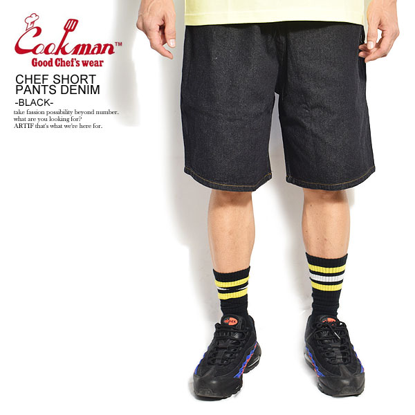 クックマン ショートパンツ COOKMAN ハーフパンツ CHEF SHORT PANTS DENIM BLACK 231 11953 メンズ おしゃれ