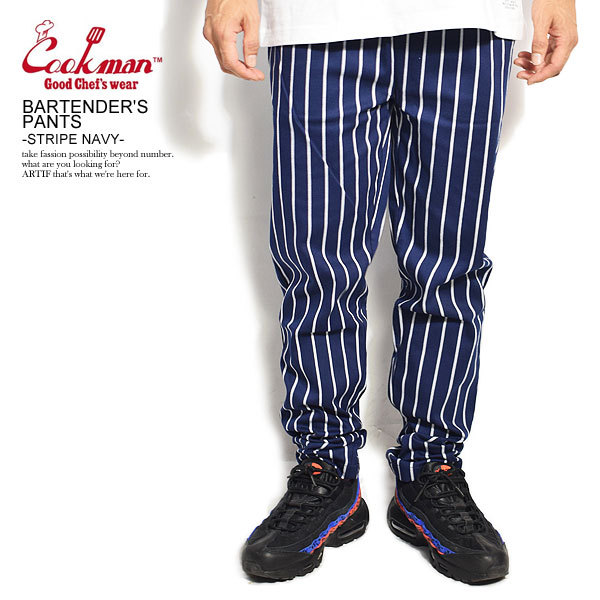 COOKMAN クックマン バーテンダーパンツ BARTENDERS PANTS STRIPE NAVY メンズ レディース 男女兼用 イージパンツ  コックマン :231-01865:ARTIF - 通販 - Yahoo!ショッピング