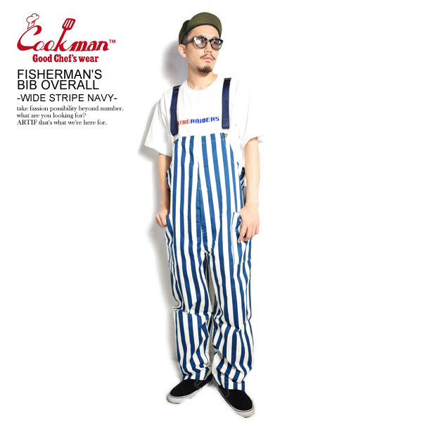 COOKMAN クックマン オーバーオール FISHERMANS BIB OVERALL WIDE STRIPE NAVY 231 00005 メンズ  レディース 男女兼用 おしゃれ コックマン :231-01873:ARTIF - 通販 - Yahoo!ショッピング