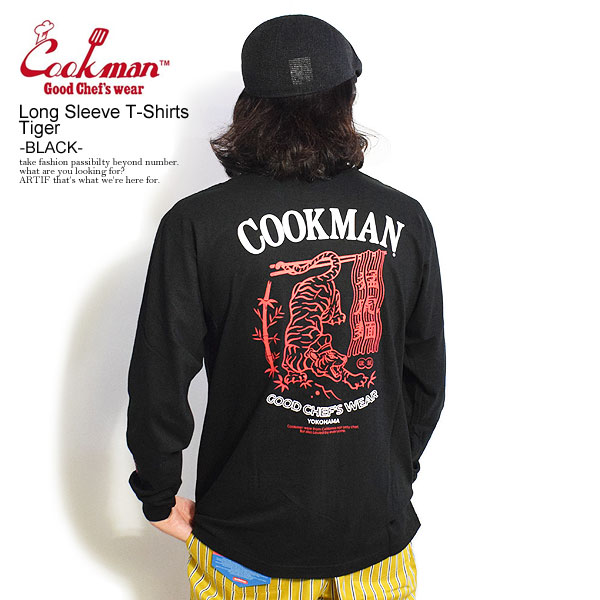 COOKMAN クックマン Tシャツ Long Sleeve T-Shirts Tiger -BLACK