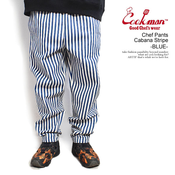 Chef Pants Wool Mix Stripe Beige