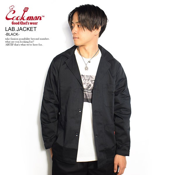 COOKMAN クックマン ジャケット LAB JACKET BLACK メンズ ラボジャケット レディース 男女兼用 おしゃれ コックマン