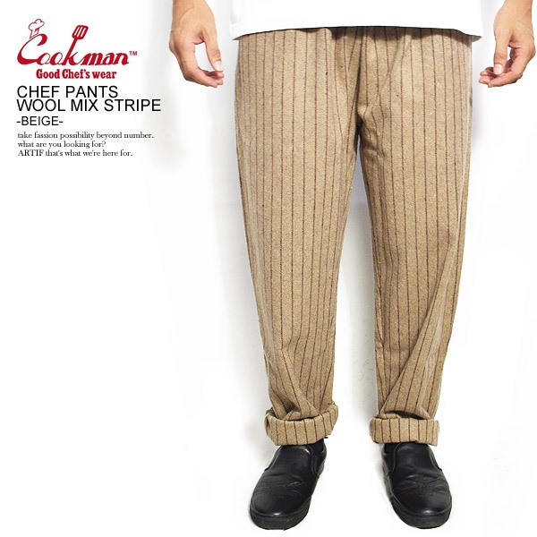 COOKMAN クックマン シェフパンツ イージーパンツ ベージュ L COOKMAN クックマン パンツ Chef Pants Peanuts -BEIGE- メンズ