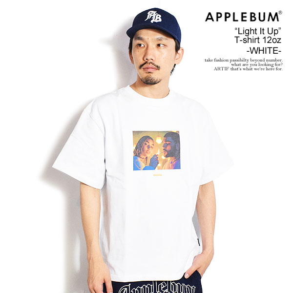 APPLEBUM（アップルバム） Tシャツ “Light It Up” T-shirt 12oz -WHITE 