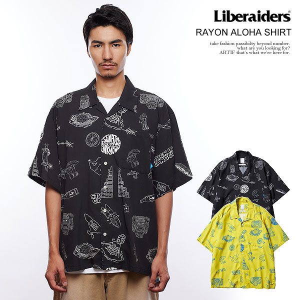 liberaiders リベレイダース　アロハシャツ　開襟シャツ　サイズM リベレイダース シャツ Liberaiders RAYON ALOHA SHIRT メンズ