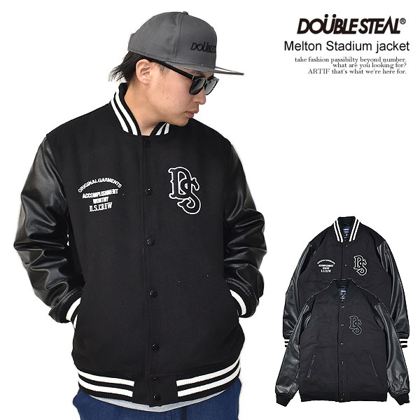 SALE セール ダブルスティール ジャケット DOUBLE STEAL Melton Stadium jacket メンズ スタジャン ストリート