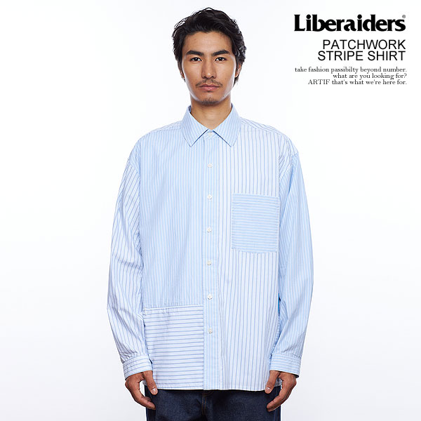 SALE セール リベレイダース シャツ Liberaiders PATCHWORK STRIPE