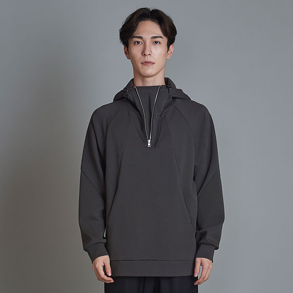 SALE セール ノーアイディー パーカー NO ID. ボリュームネックハーフ 