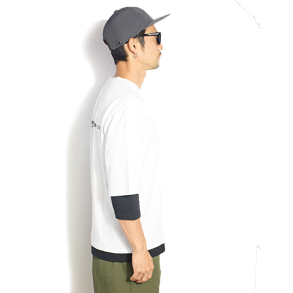 DOUBLE STEAL ダブルスティール 7分袖 Tシャツ LAYERED SIMPLE TEE 