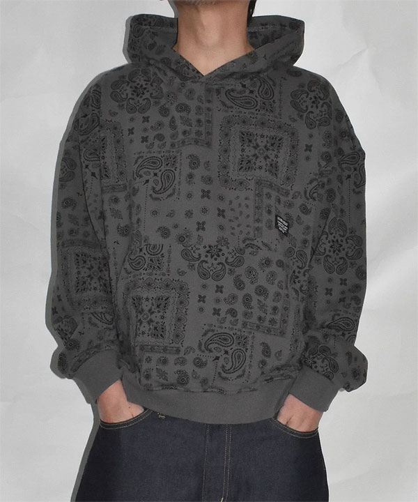 50％OFF SALE セール DOUBLE STEAL ダブルスティール Paisley Pattern Hoodie メンズ パーカー プルオーバー atftps DOUBLE STEAL（ダブルスティール） SALE セール パーカー DOUBLE STEAL
