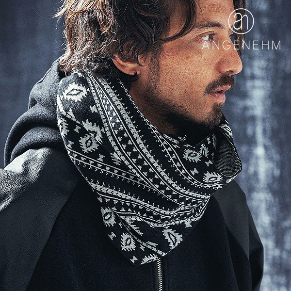 2024 秋冬 先行予約 10月上旬〜中旬入荷予定 ANGENEHM アンゲネーム Native pattern knit snood スヌード atfacc ANGENEHM（アンゲネーム） 2024 秋冬 先行予約 10月上旬〜中旬入荷予定
