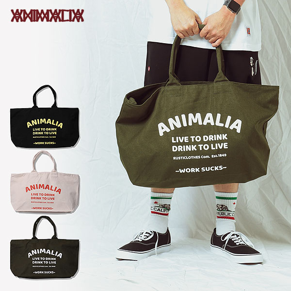 ANIMALIA アニマリア バッグ TOTE BAG - WORK SUCKS メンズ トートバッグ