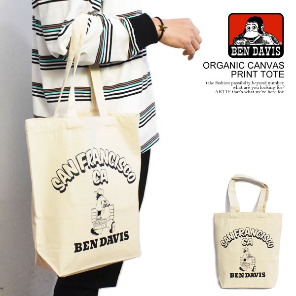 ベンデイビス トートバッグ BEN DAVIS ORGANIC CANVAS PRINT TOTE