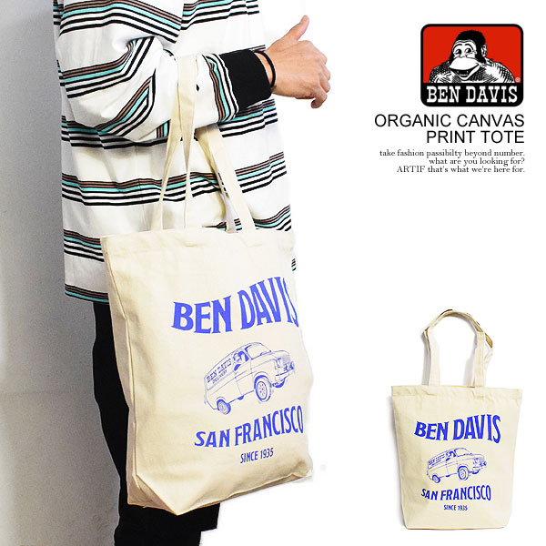 BEN DAVIS ベンデイビス トートバッグ ORGANIC CANVAS PRINT TOTE 