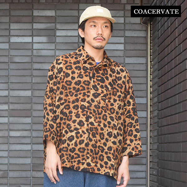 コアセルベート シャツ COACERVATE LEOPARD FLY FRONT 3/4 SLEEVE