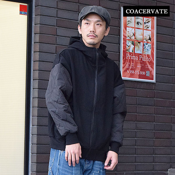 コアセルベート ジャケット COACERVATE QUILTED SLEEVE HOODED JACKET