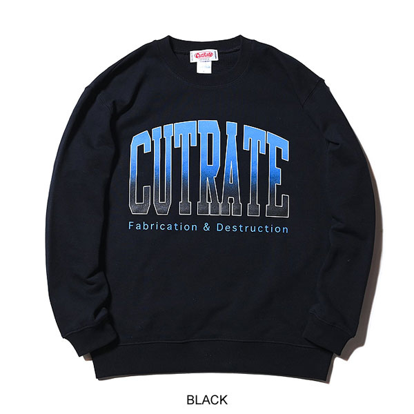 CUT-RATE(カットレイト)CUTRATE GRADATION LOGO CREW NECK SWEAT-