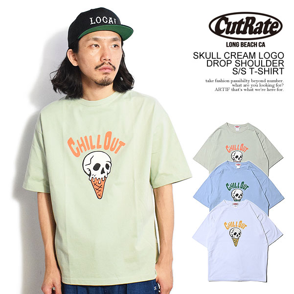 SALE セール カットレイト Tシャツ CUTRATE SKULL CREAM