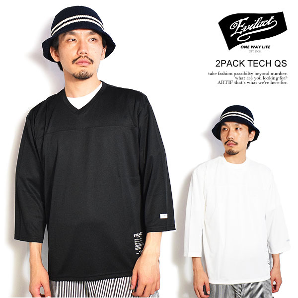 イーブルアクト Tシャツ EVILACT 2PACK TECH QS メンズ 7分袖 パックT