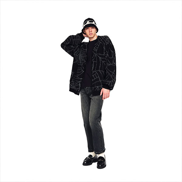 イーブルアクト カーディガン EVILACT SPIDER CARDIGAN メンズ ニット