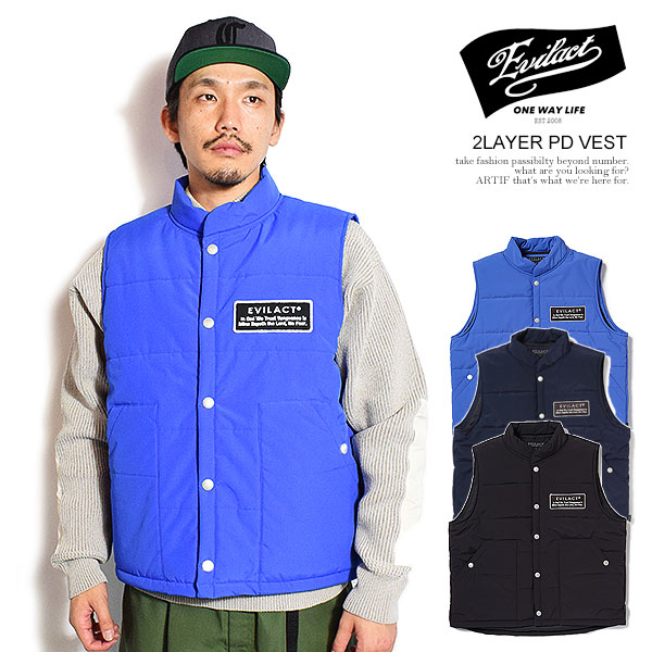 SALE セール イーブルアクト ベスト EVILACT 2LAYER PD VEST メンズ