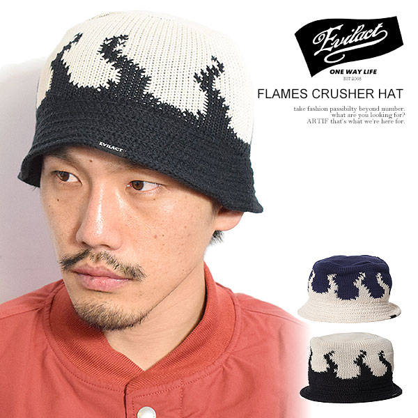 イーブルアクト ハット EVILACT FLAMES CRUSHER HAT メンズ