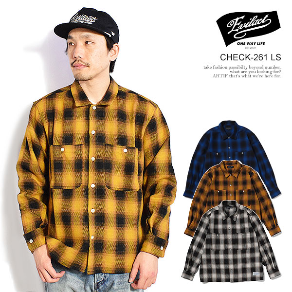 イーブルアクト シャツ EVILACT CHECK-261 LS メンズ 長袖シャツ