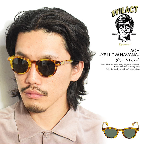 イーブルアクト アイウェア サングラス EVILACT EYEWEAR ACE -YELLOW