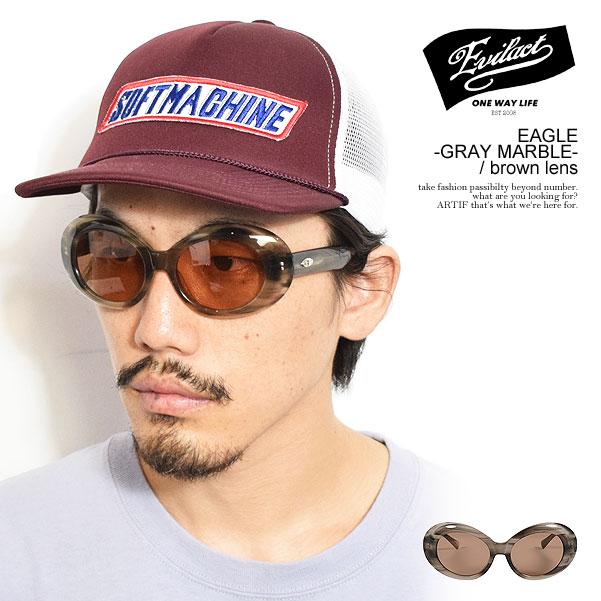 EVILACT EYEWEAR サングラス ブラウン系　日本製 イーブルアクト アイウェア サングラス EVILACT EYEWEAR EAGLE -GRAY