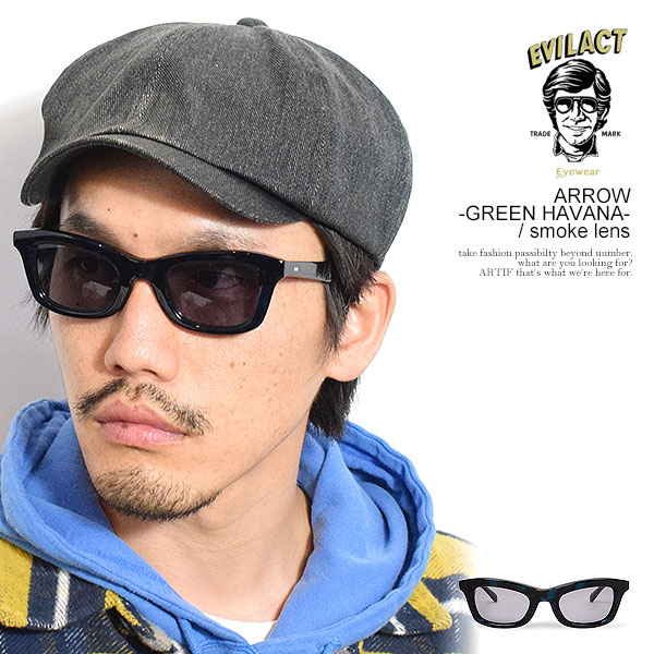 EVILACT EYEWEAR サングラス 日本製 イーブルアクト アイウェア サングラス EVILACT EYEWEAR ARROW -GREEN