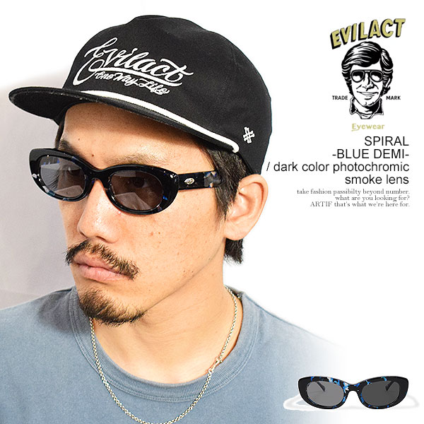イーブルアクト　サングラス　EVILACT　SPIRAL　調光レンズ イーブルアクト アイウェア サングラス EVILACT EYEWEAR SPIRAL -BLUE