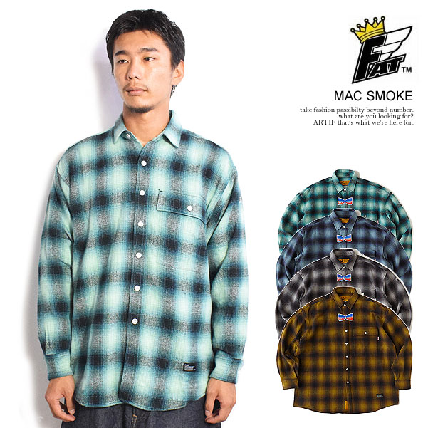 エフエーティー シャツ FAT MAC SMOKEメンズ 長袖 ビッグシルエット