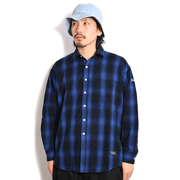 Dickiesフードネルシャツ オンブレチェックXLシャドー ネルシャツパーカー Dickiesフードネルシャツ オンブレチェックXLシャドー