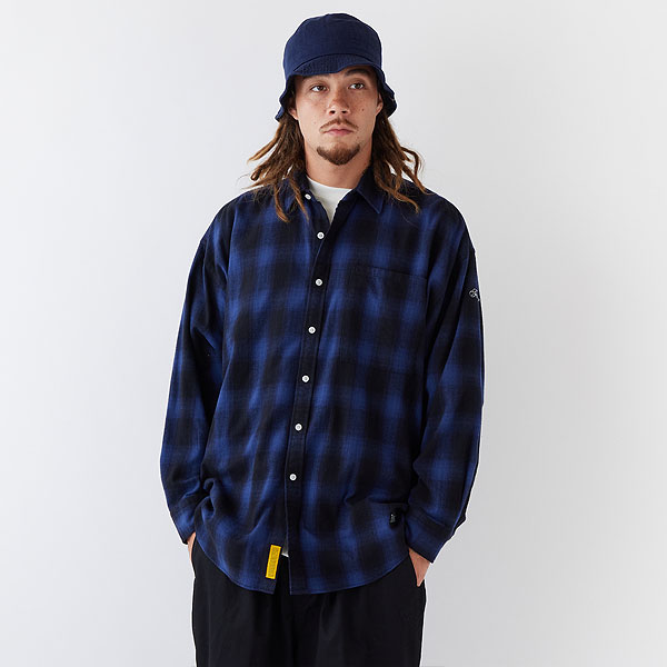 FAT エフエーティー シャツ FAT GIGADATION メンズ 長袖 チェック