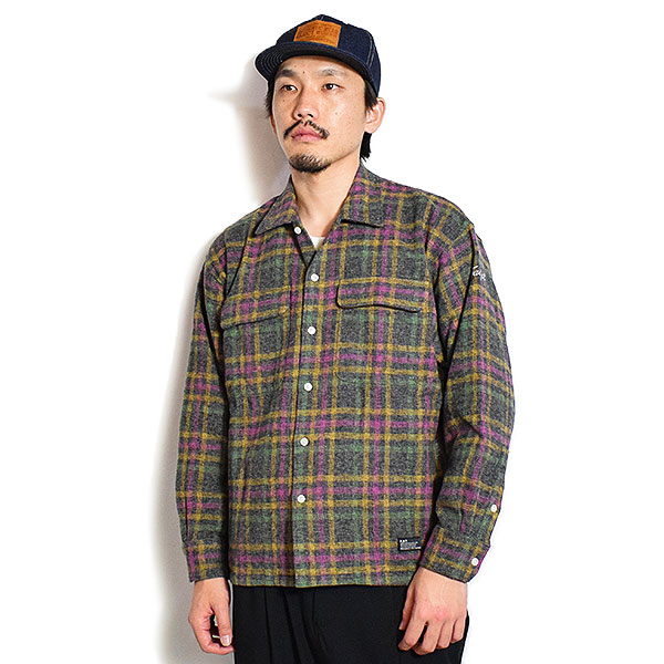 FAT エフエーティー シャツ FAT HEATHERCROP メンズ 長袖 チェック