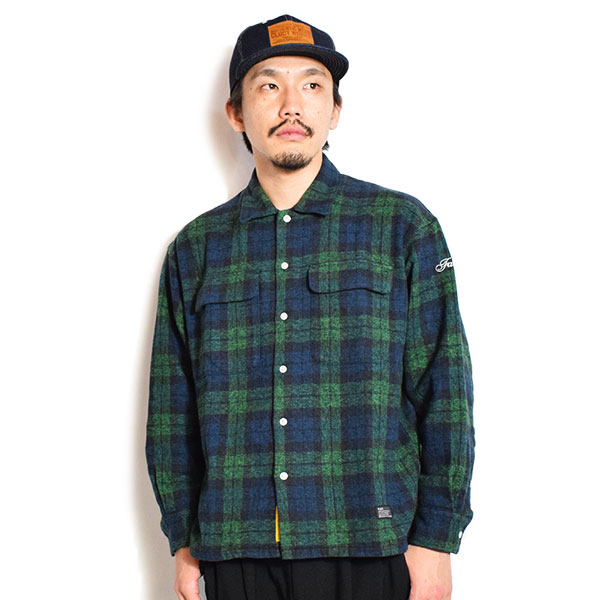 FAT エフエーティー シャツ FAT HEATHERCROP メンズ 長袖 チェック